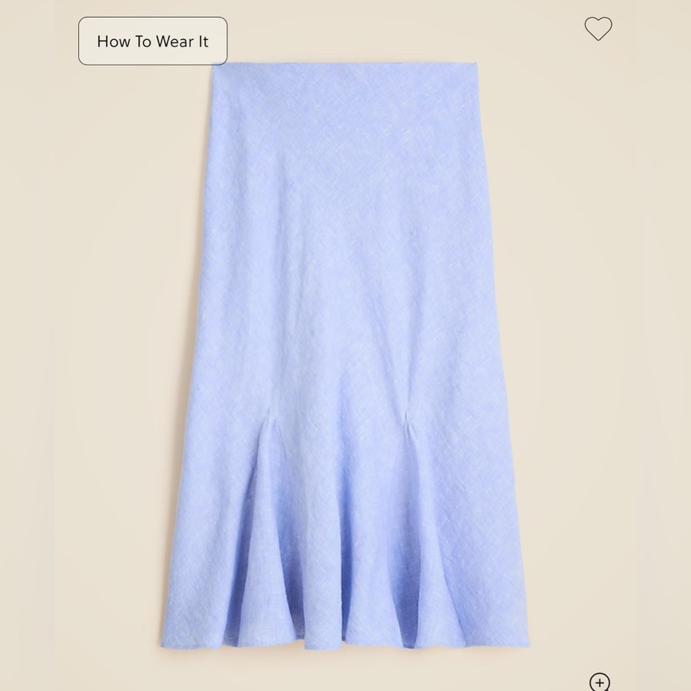 J. Crew Gwyneth flounce-hem slip skirt in linen
French Blue XLarge Tall